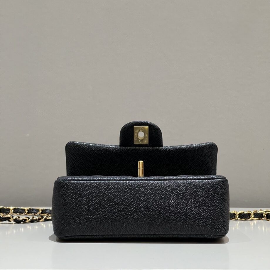 Chanel Classic Large Mini Black Grain Flap Bag