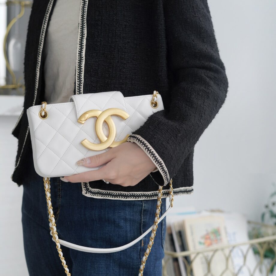 Chanel Vintage Lambskin Baguette Bag