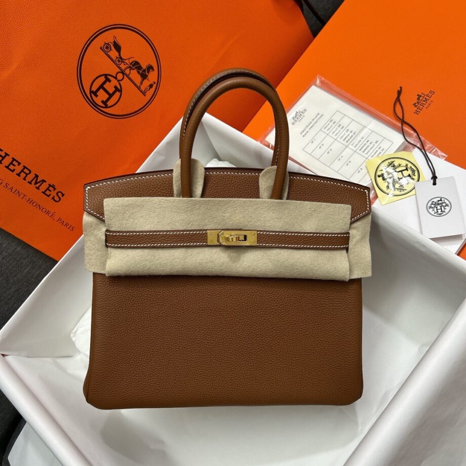 HermèS Birkin25 Brown Togo Cowhide Handmade Sewing Birkin25