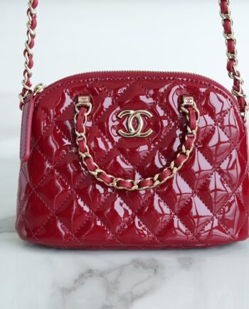 Chanel Red Small Size Patent Leather Alma Bag