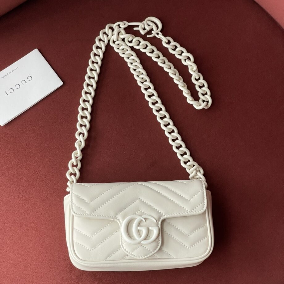 gucci 699757 white gg marmont belt bag