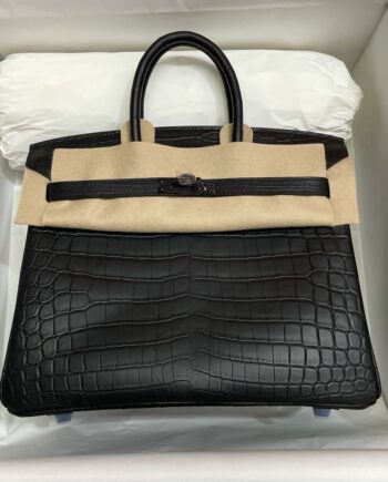 HermèS Birkin25 Black Nile Crocodile Black Hardware Handmade Hand Sewing Birkin25