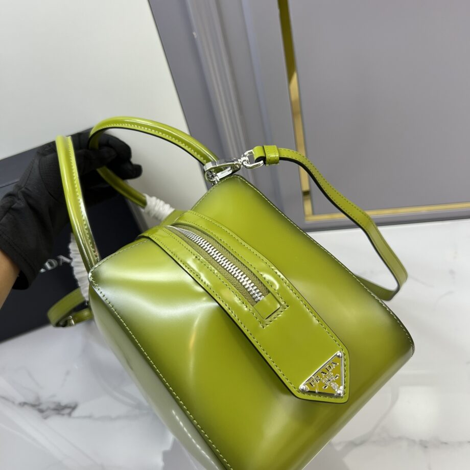 PRADA 1BA365 Green Medium Brushed Leather Prada Supernova Handbag