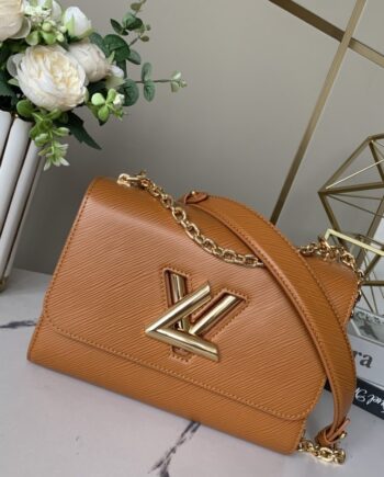 louis vuitton m59686 twist chain bag flap bag epi grained leather