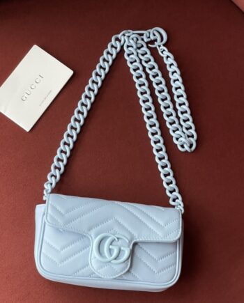 gucci 699757 blue gg marmont belt bag