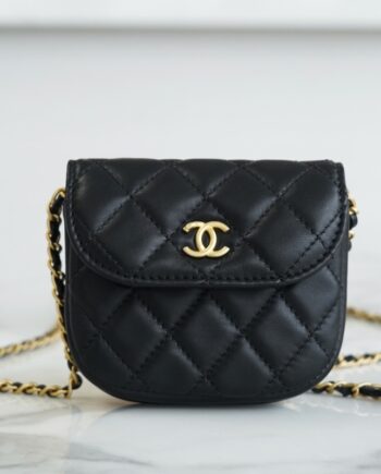 Chanel Black Can Be Crossbody Waist Bag Saddle Bag