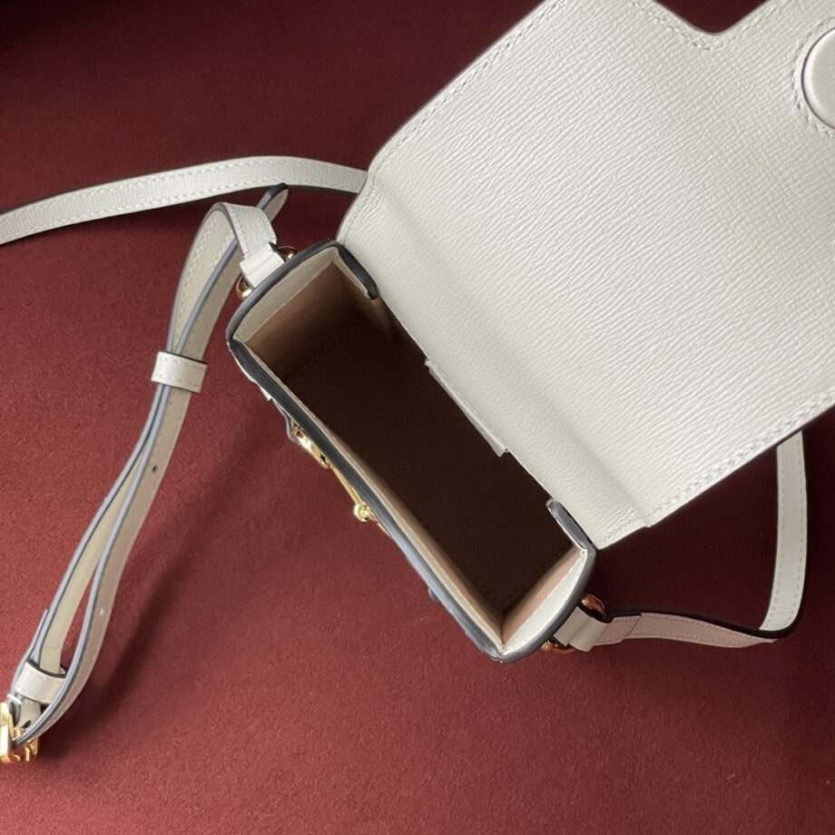 gucci 625615 white leather trim horsebit buckle 1955 mini bag