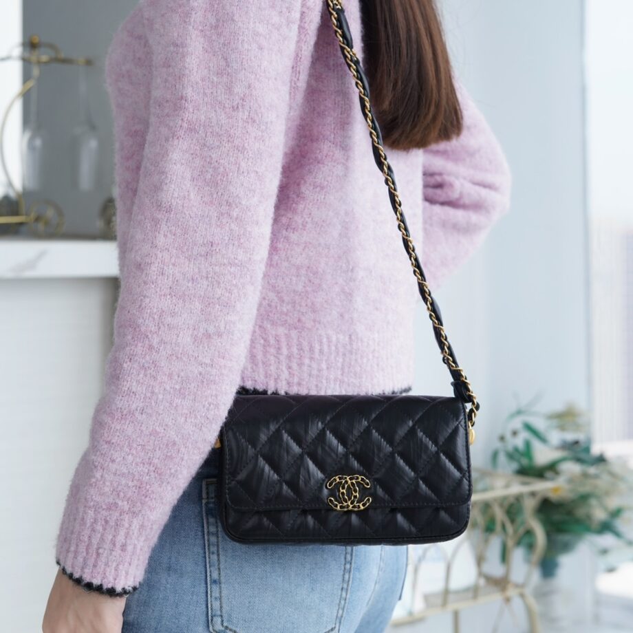 Chanel 19 Black Baguette Bag