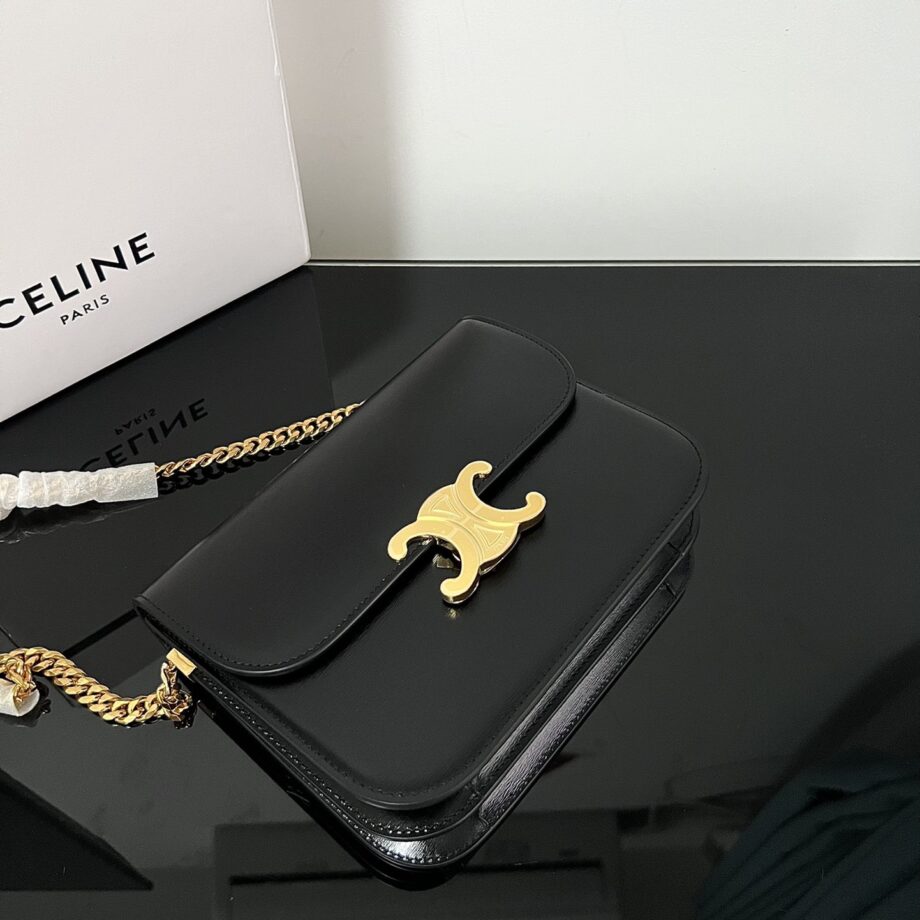 Celine 113583 College Triomphe Shiny Bag In Calfskin