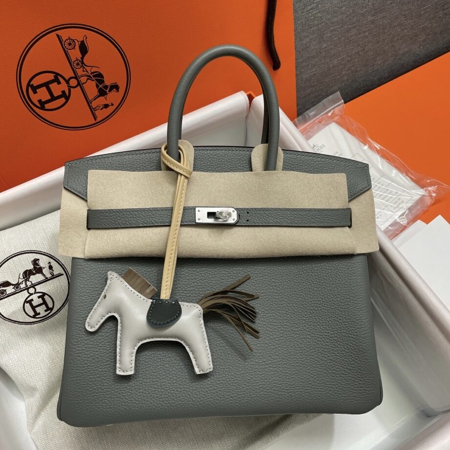 HermèS Birkin25 Almond Green Togo Leather Hand-Stitched Birkin 25