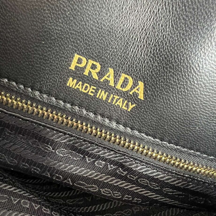 PRADA 1BG449 Large Nappa Tote Bag With Stitching