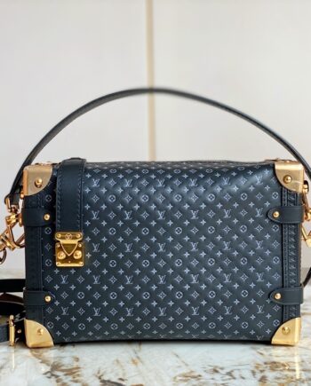 louis vuitton black nicolas ghesqui ère classic petite malle handbag