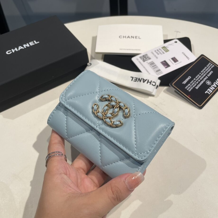 Chanel Light Blue 19 Wallet