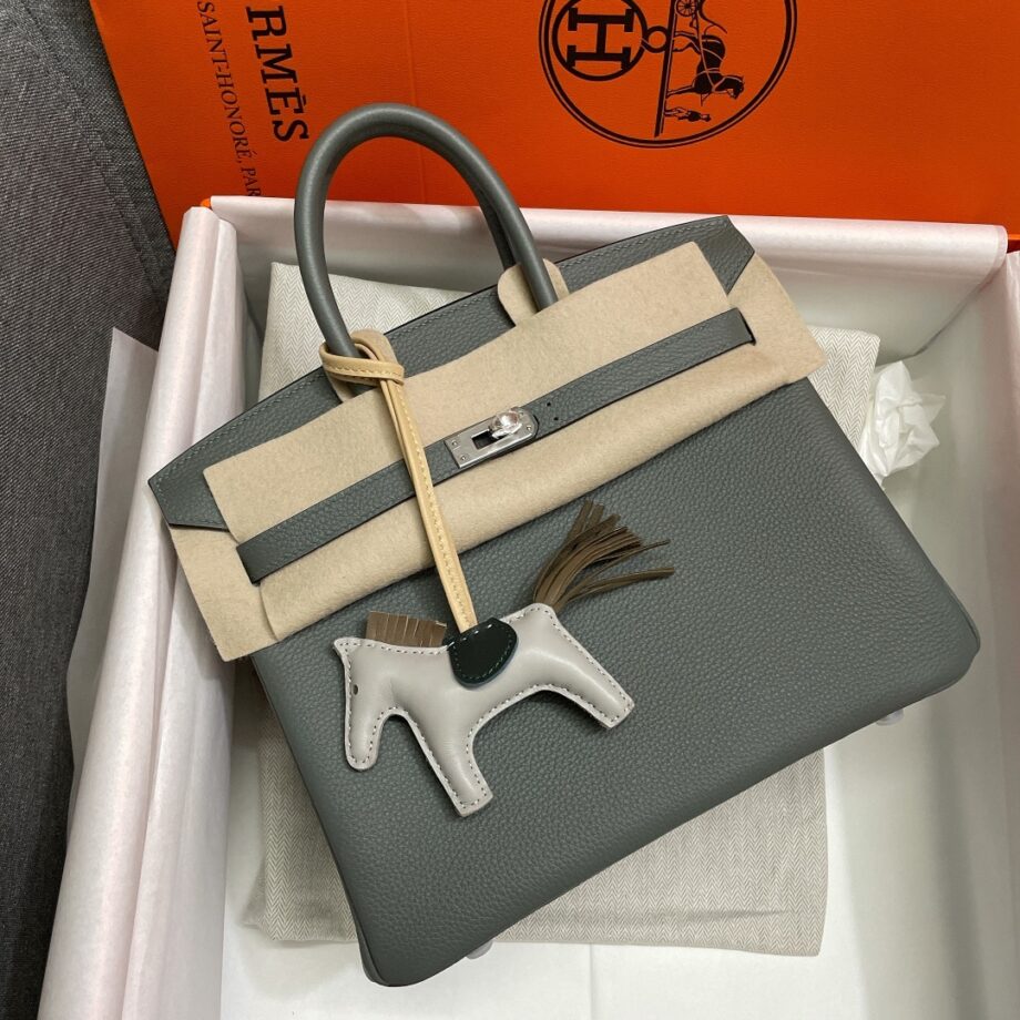 HermèS Birkin25 Almond Green Togo Leather Hand-Stitched Birkin 25