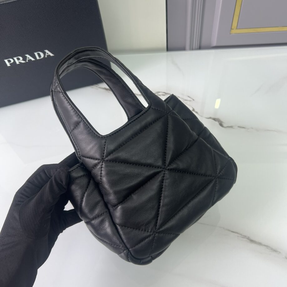 PRADA 1BG451 Small Nappa-Leather Tote Bag With Topstitching