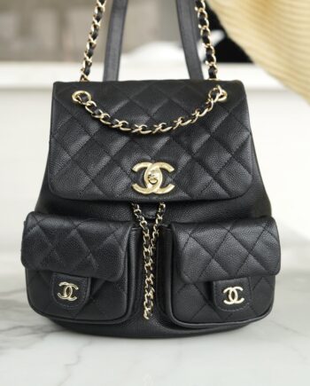 Chanel Black Large Delivery Haas Calf Leather 23P Duma Backpack