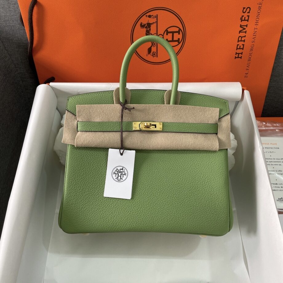 HermèS Birkin25 Avocado Green Togo Leather Hand-Stitched Birkin 25