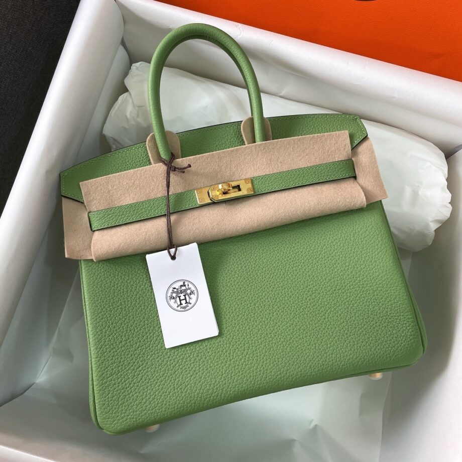 HermèS Birkin25 Avocado Green Togo Leather Hand-Stitched Birkin 25