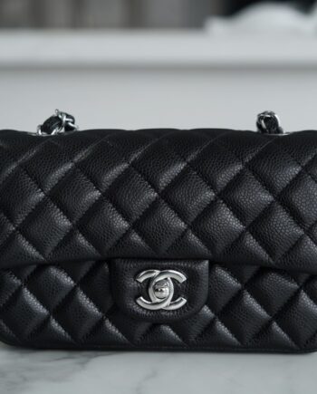 Chanel Black & Silver Hardware French Haas Grained Cowhide Mini Flap Bag