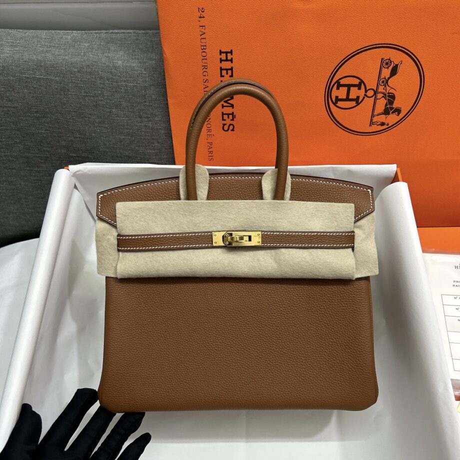 HermèS Birkin25 Brown Togo Cowhide Handmade Sewing Birkin25