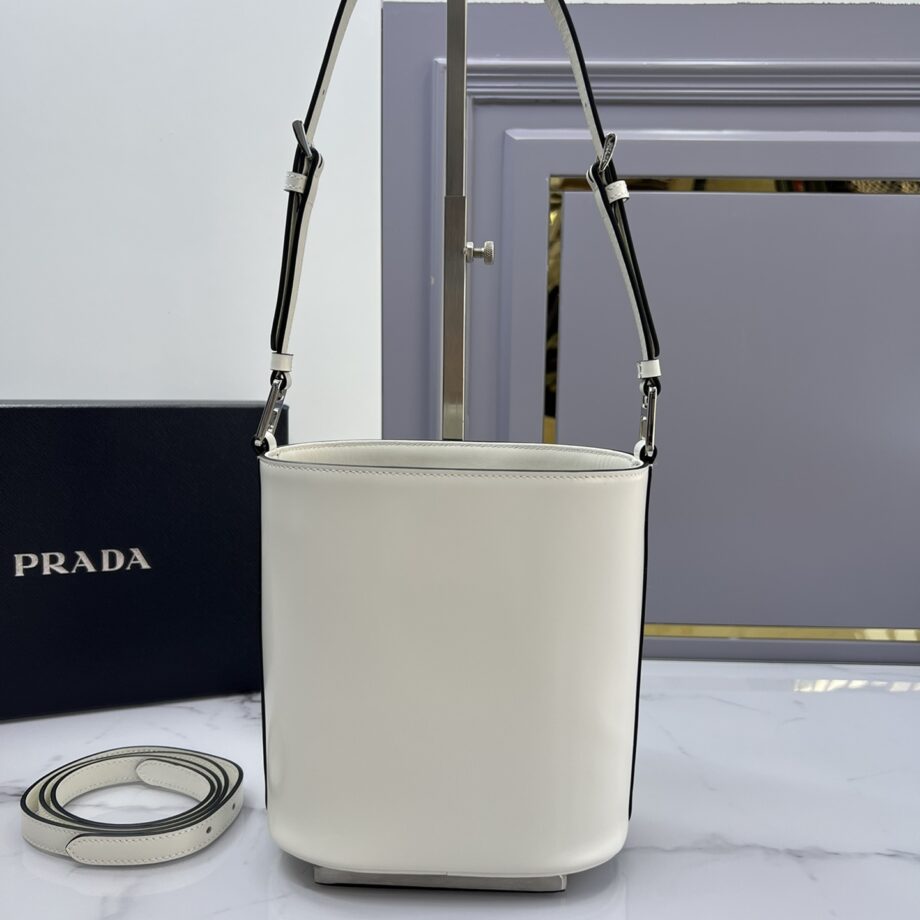 PRADA 1BE059 White New Bucket Bag