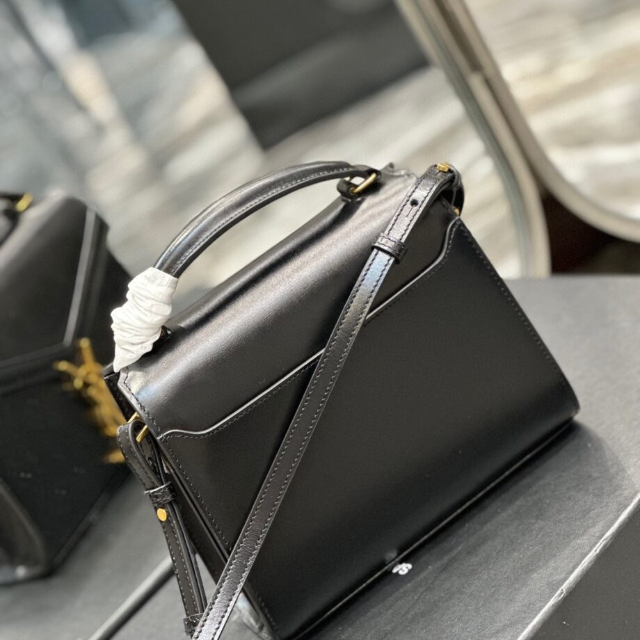 YSL 602716 Black Cassandra Mini Cowhide Handbag