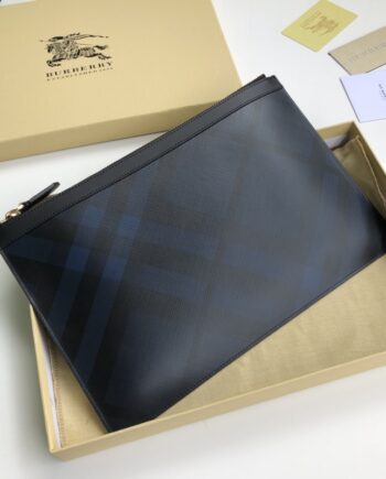 burberry london plaid zipper buggy bag calfskin material slim briefcase