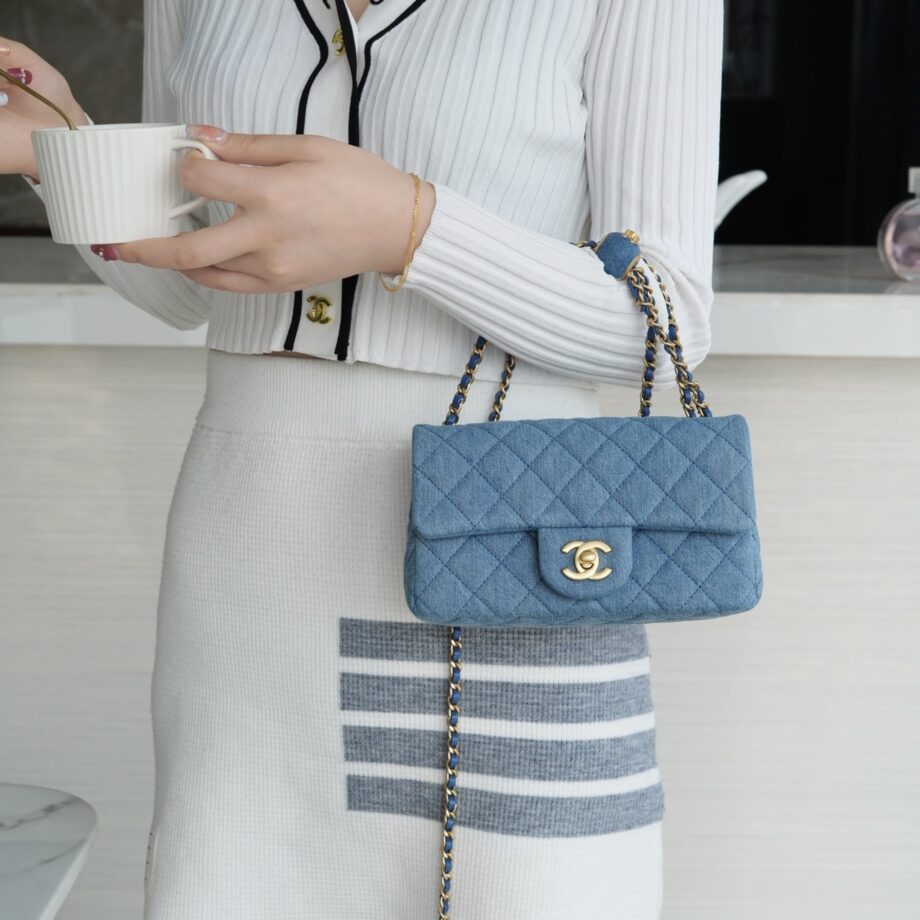 Chanel Denim Mini Flag Bag