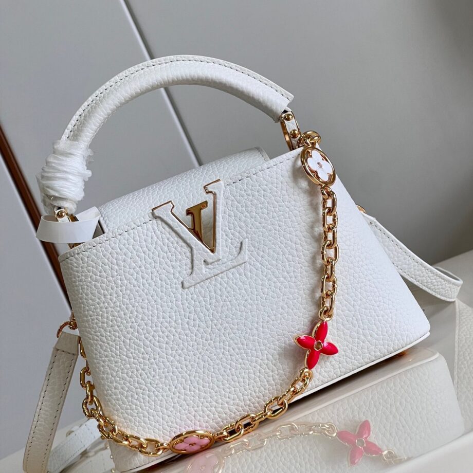 Louis Vuitton M22375 White Capucines Mini Handbag