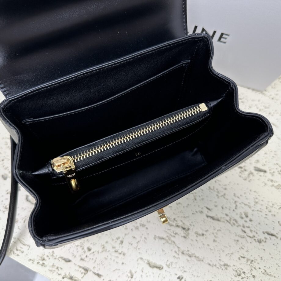 Celine 197983 Black Mini 16 In Satinated Calfskin