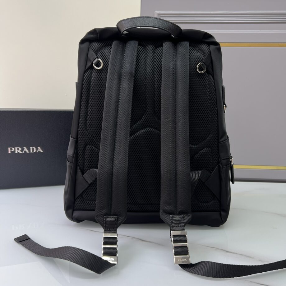 PRADA 2VZ025 Nylon Material & Saffiano Leather Handle Backpack